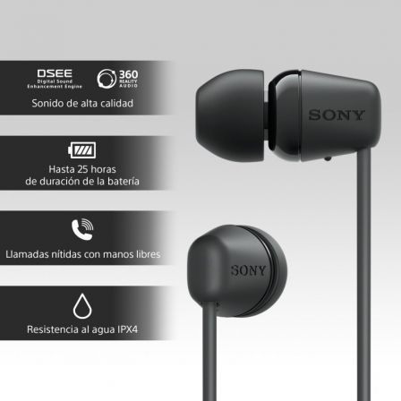 Sony WI-C100 Auriculares Inalámbricos In-Ear Negro Sony WI-C100 Auriculares Inalámbricos In-Ear Negro